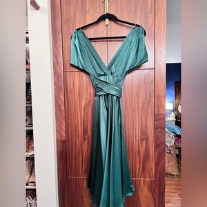 Trashy Diva - Silk forest green Maralyn Monroe style dress xs